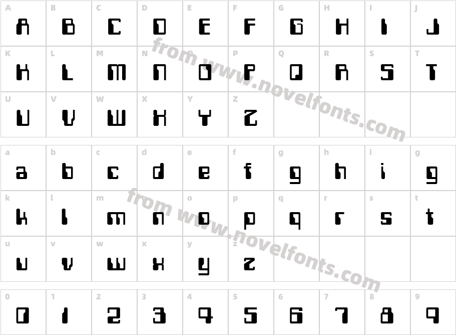 Computerfont RegularCharacter Map