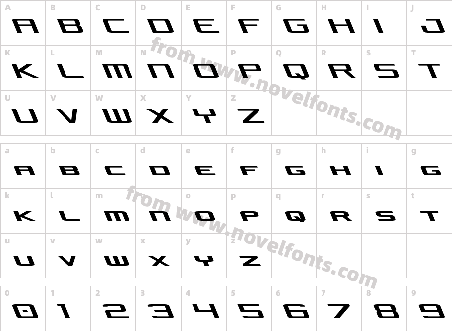 Concielian Jet LeftalicCharacter Map