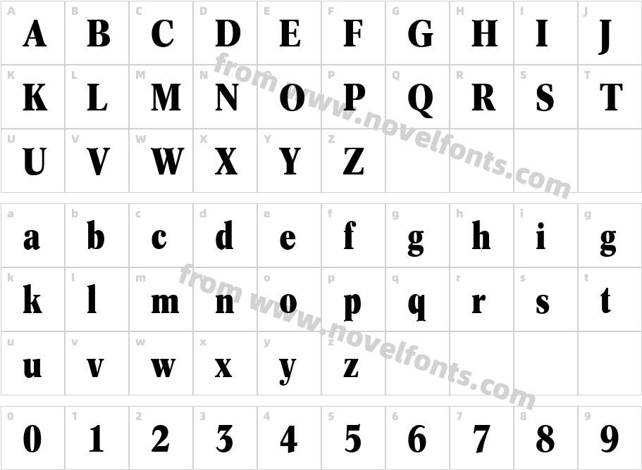 Concorde BE Bold CondensedCharacter Map