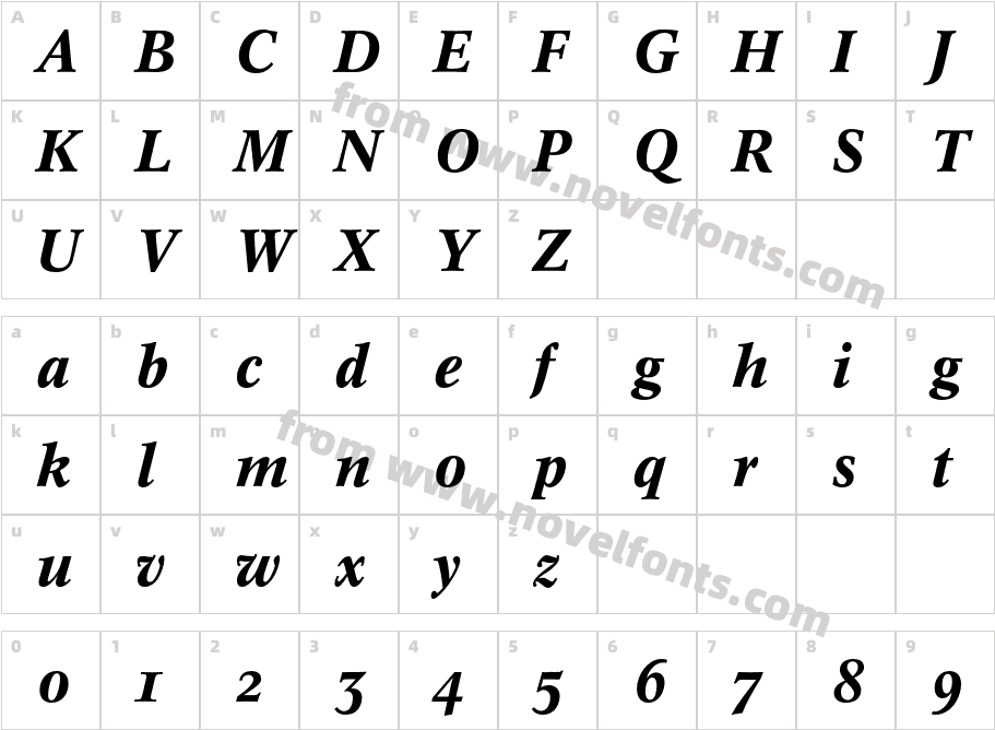 ConcordeBE-MediumItalicOsFCharacter Map