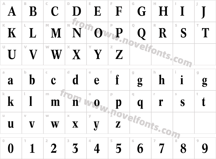 ConcordeCondensedBQ-MediumCharacter Map