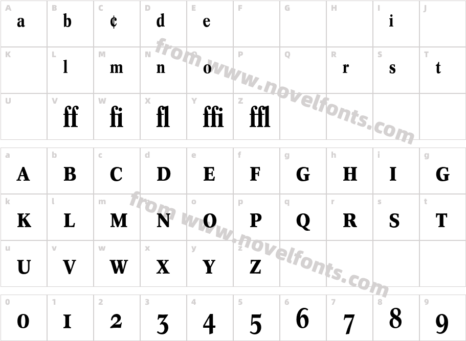 ConcordeNova-MediumExpCharacter Map