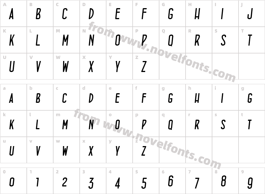 ConcursoItalian BTN BoldObliqueCharacter Map