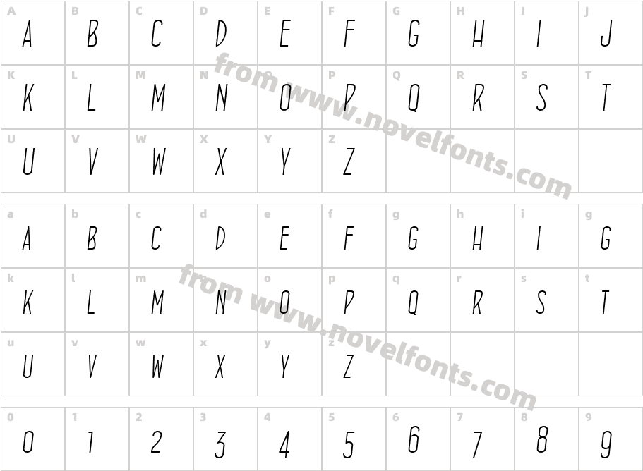 ConcursoItalian BTN Lt ObliqueCharacter Map