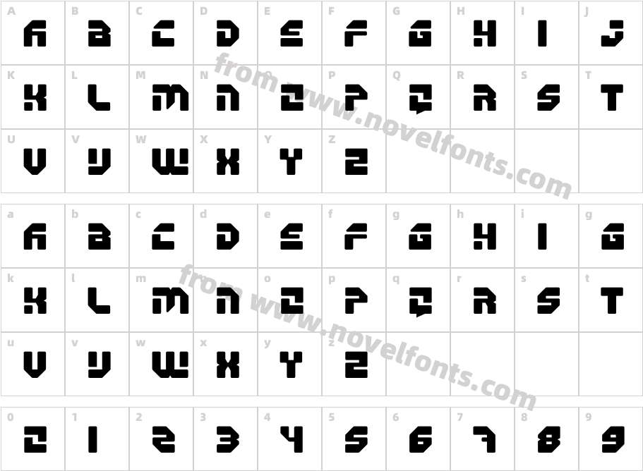 AEROMAX BoldCharacter Map