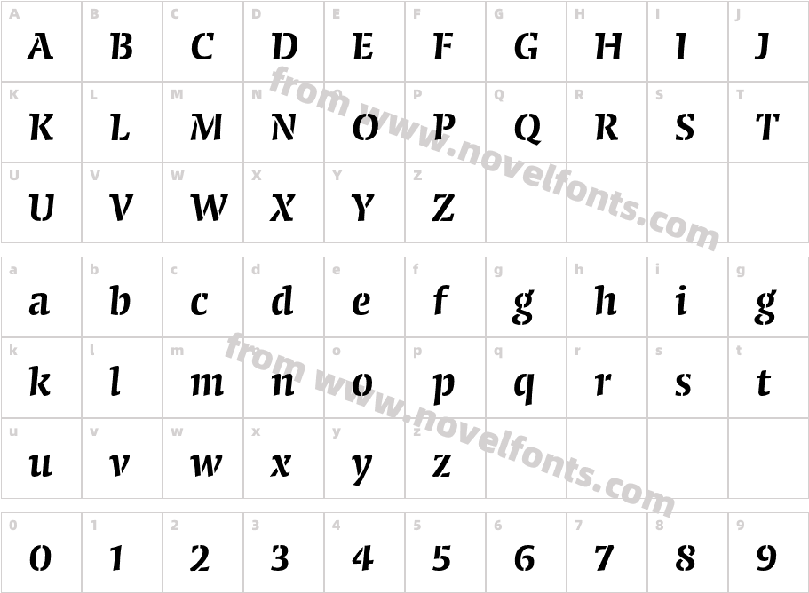 CongaBravaStencilStd-SmBdCharacter Map