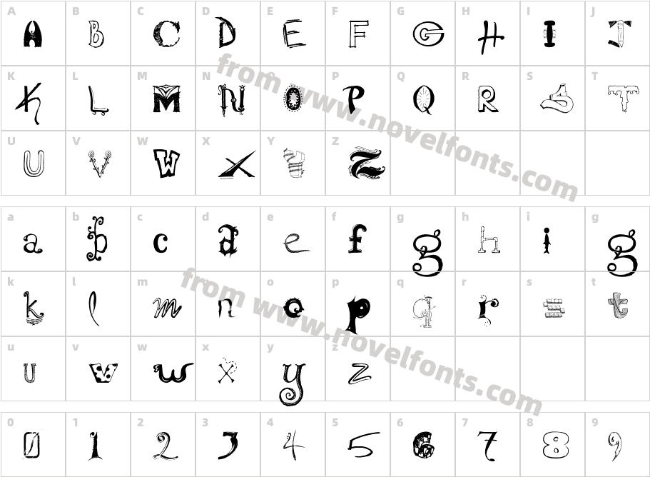 ConglomerfontCharacter Map