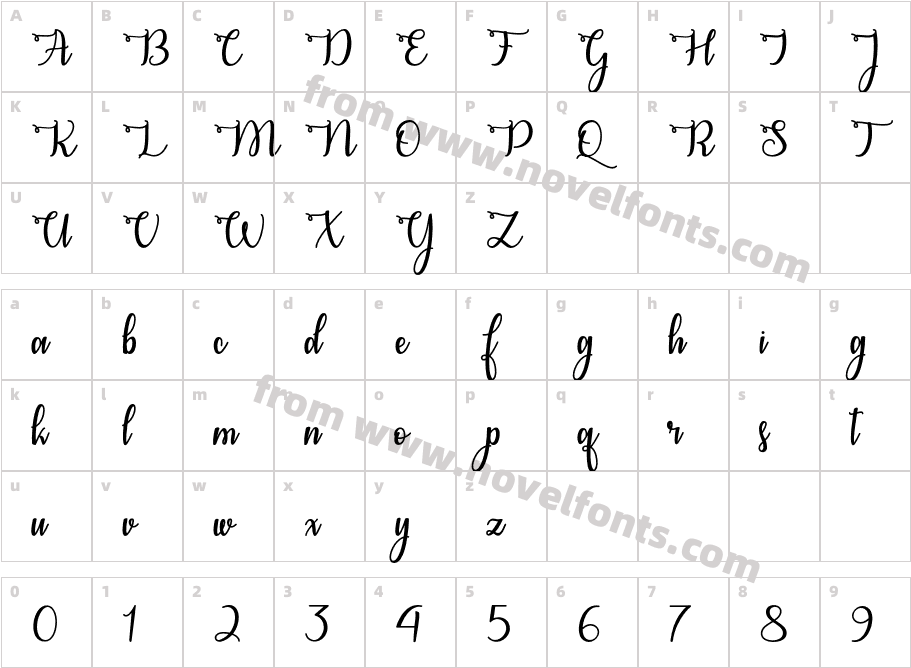 CongratsCalligraphyCharacter Map