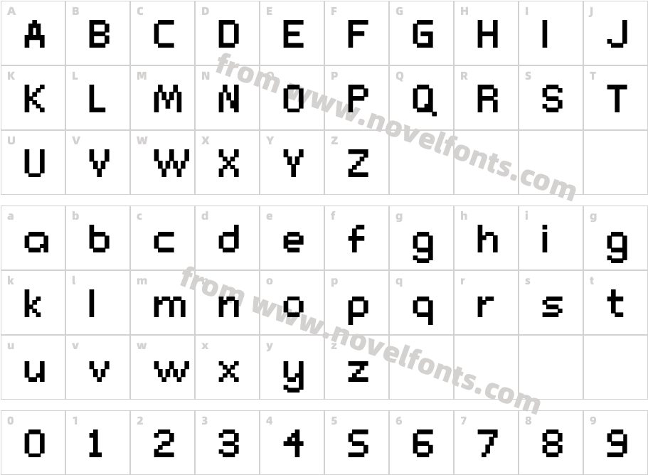 Connection BoldCharacter Map