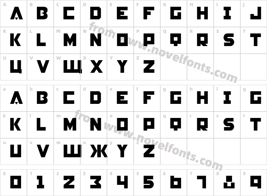 Constructivist SquareCharacter Map