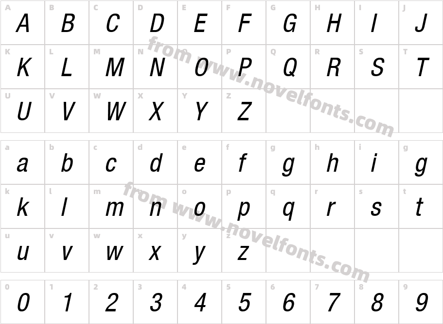 Context Reprise Condensed SSi Condensed ItalicCharacter Map