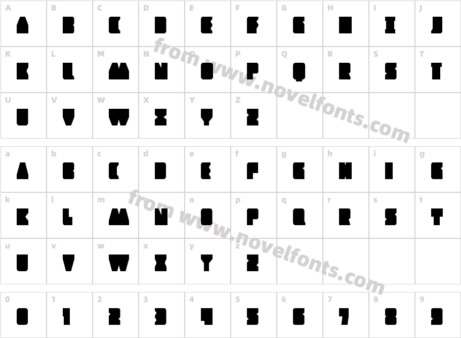 Contour of Duty CondensedCharacter Map