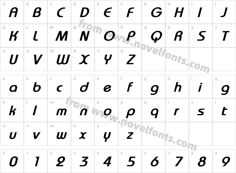 Cooline Bold ItalicCharacter Map