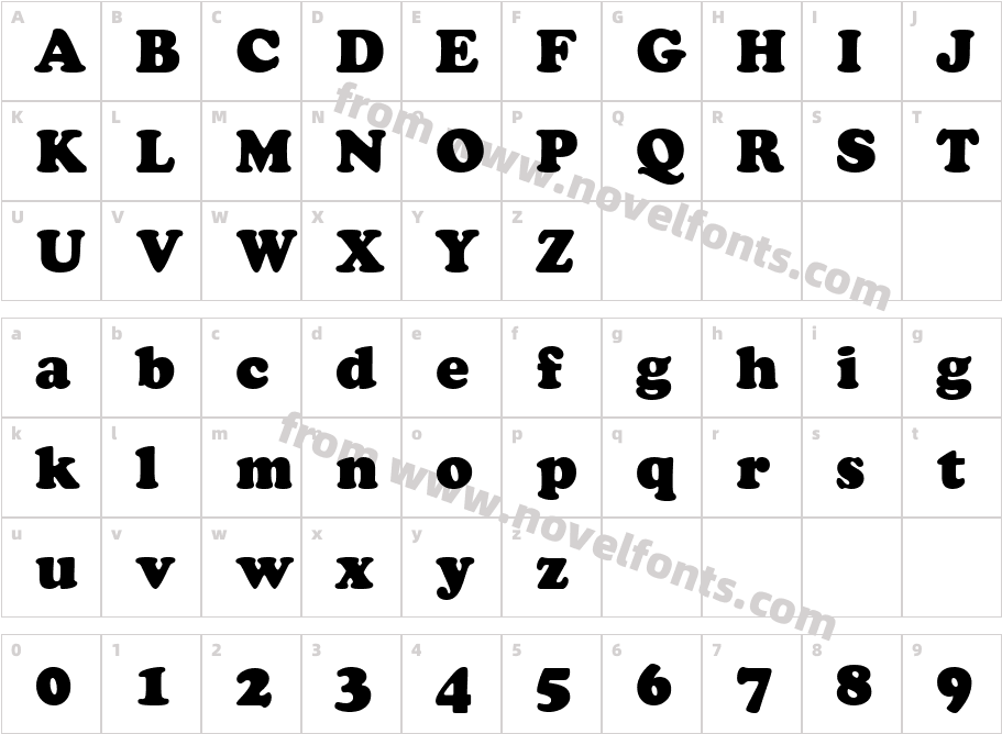 Cooper Black Headline BTCharacter Map