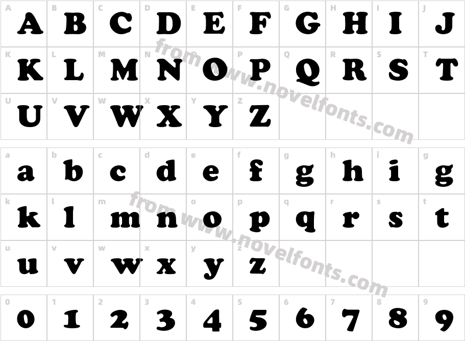 CooperBlackFontCharacter Map