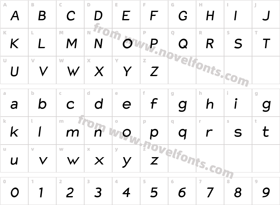 Charger Bold ItalicCharacter Map