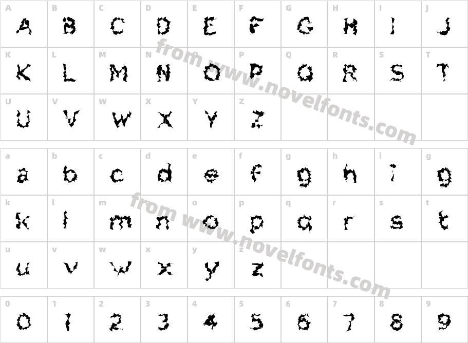 Charger Distortion 2Character Map