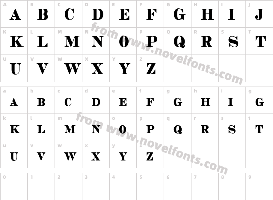 Copperhead CondensedCharacter Map