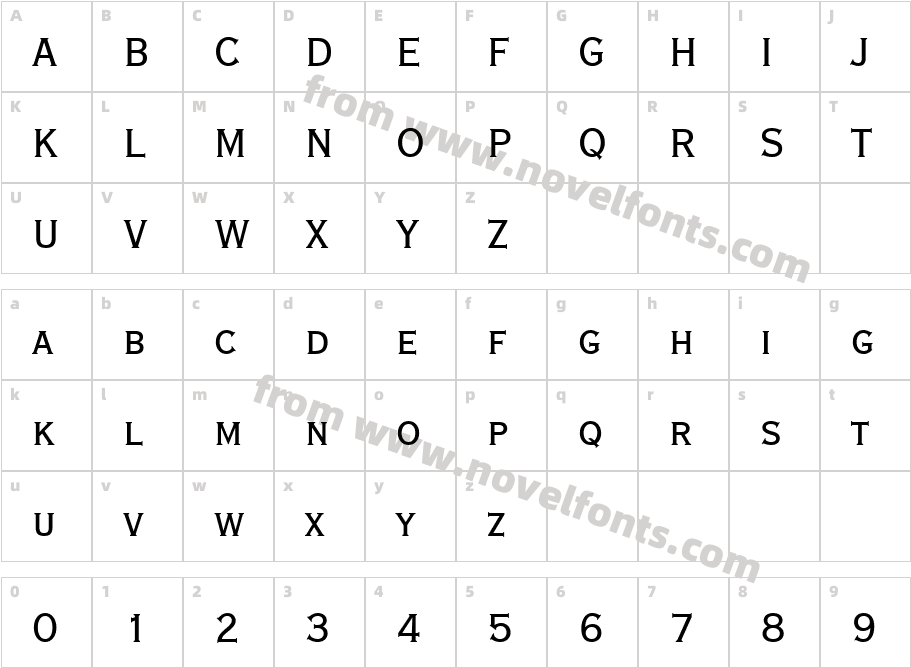 Copperplate Gothic Condensed BTCharacter Map