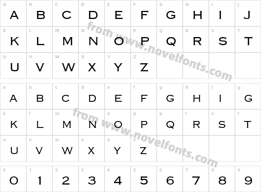 Copperplate Light SSi LightCharacter Map