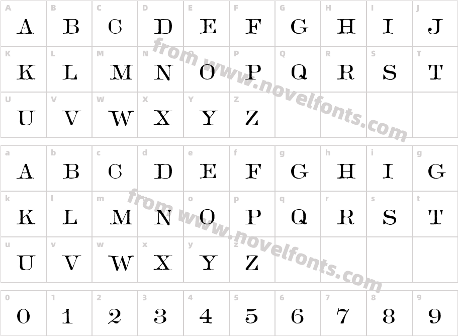 Copperplate Roman HPLHSCharacter Map