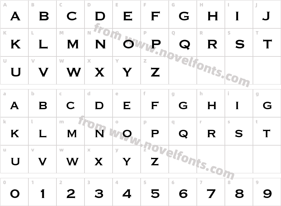 Copperplate-ThirtyOneBCCharacter Map