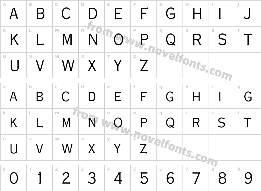 Copperplate-TwentyNineABCharacter Map