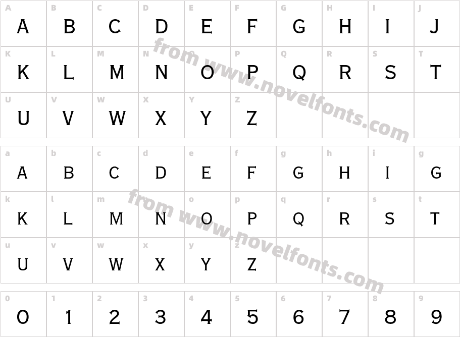 Copperplate-TwentyNineBCCharacter Map