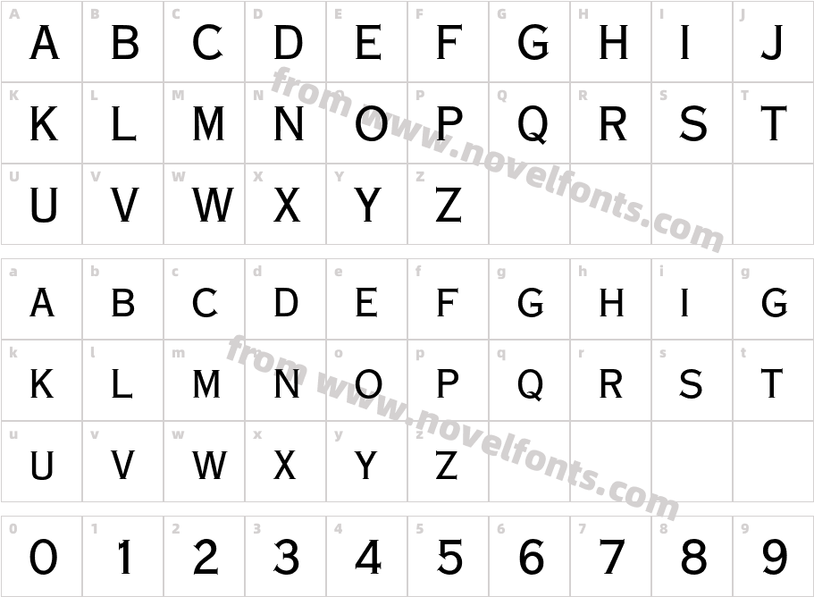 CopperplateCondensedBQ-HeavyCharacter Map