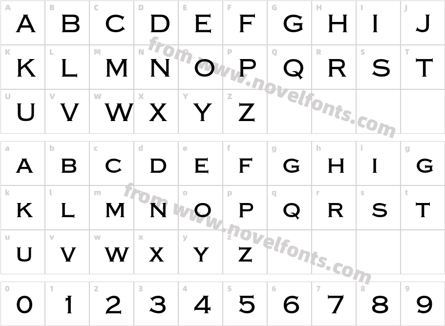 CopperplateEF-MediumCharacter Map