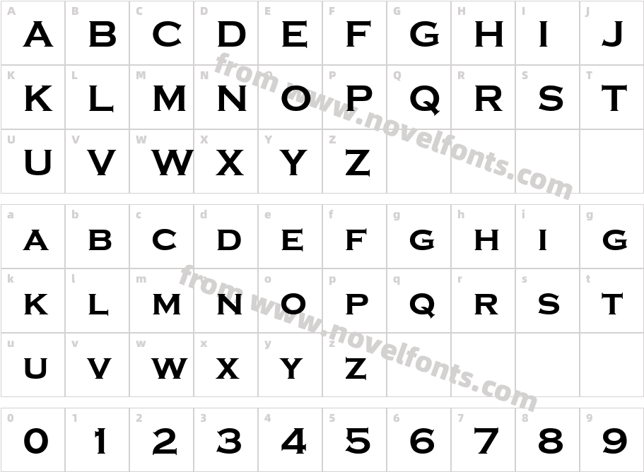 CopperplateT-BoldCharacter Map