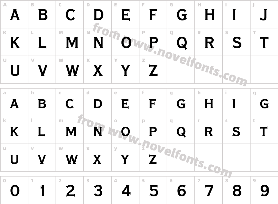 CopperplateT-BoldCondensedCharacter Map