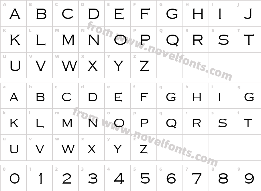 CopperplateT-LighCharacter Map