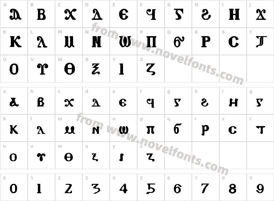 Coptic Eyes CopticCharacter Map