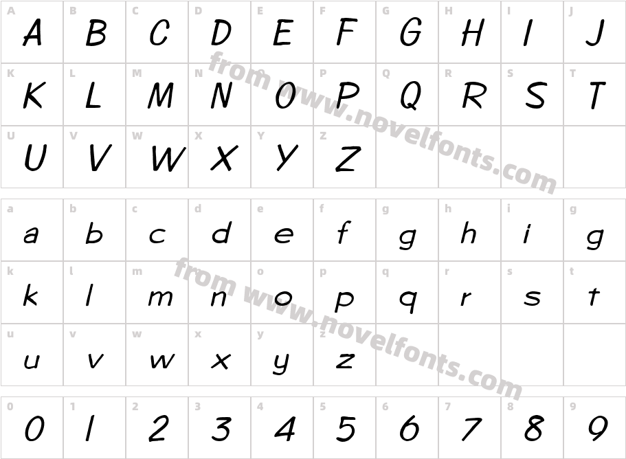 Copybook  ItalicCharacter Map