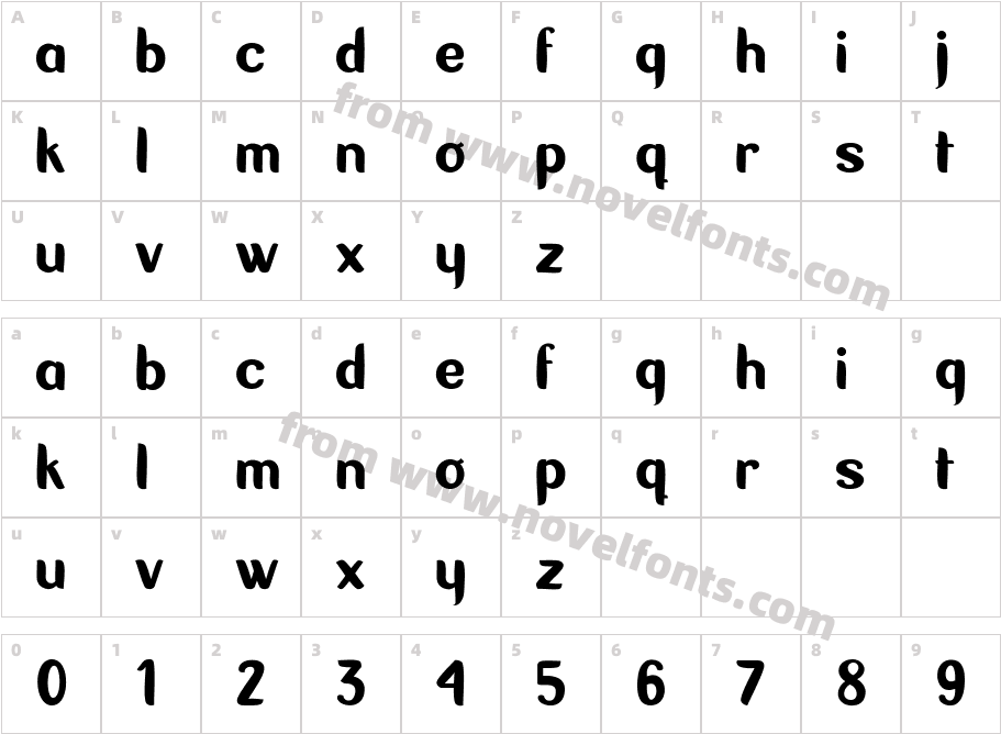 Coqueta RegularCharacter Map