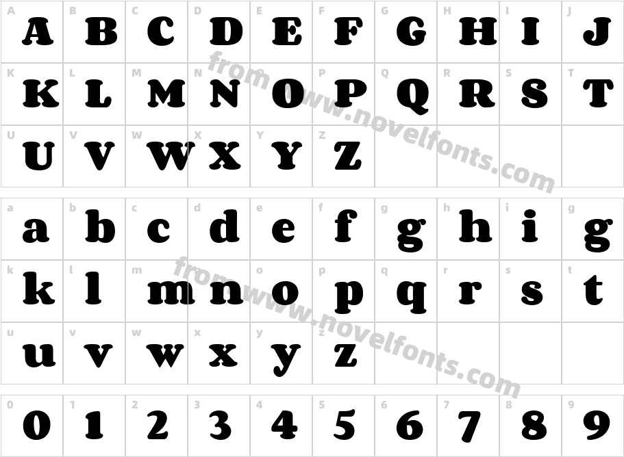 Corben BoldCharacter Map