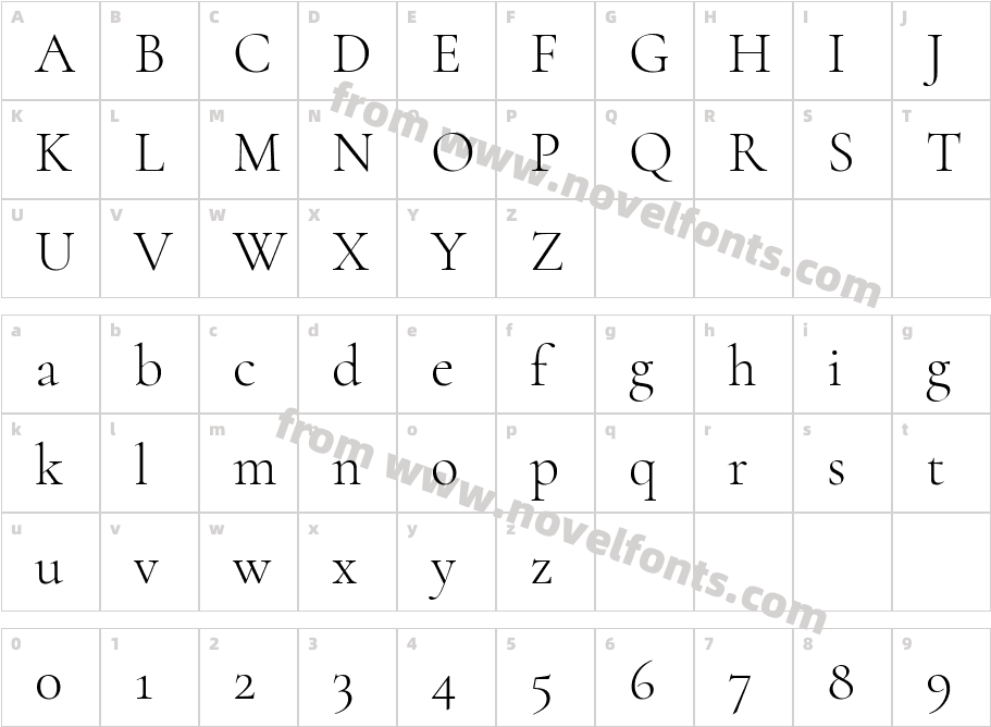 Cormorant LightCharacter Map