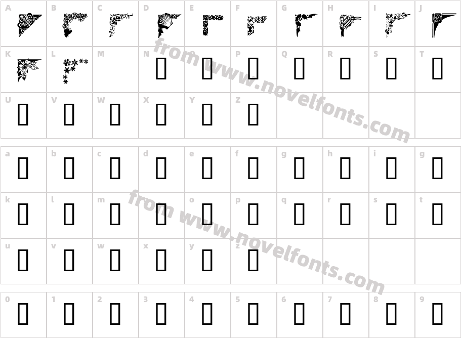 Corners 1Character Map