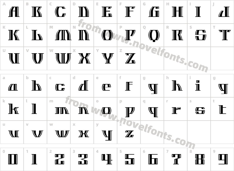 Corona BoldCharacter Map