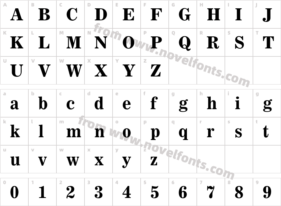 CoronaLTStd-BoldFaceNo2Character Map