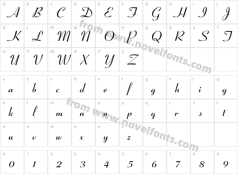 CoronetLTStd-BoldCharacter Map