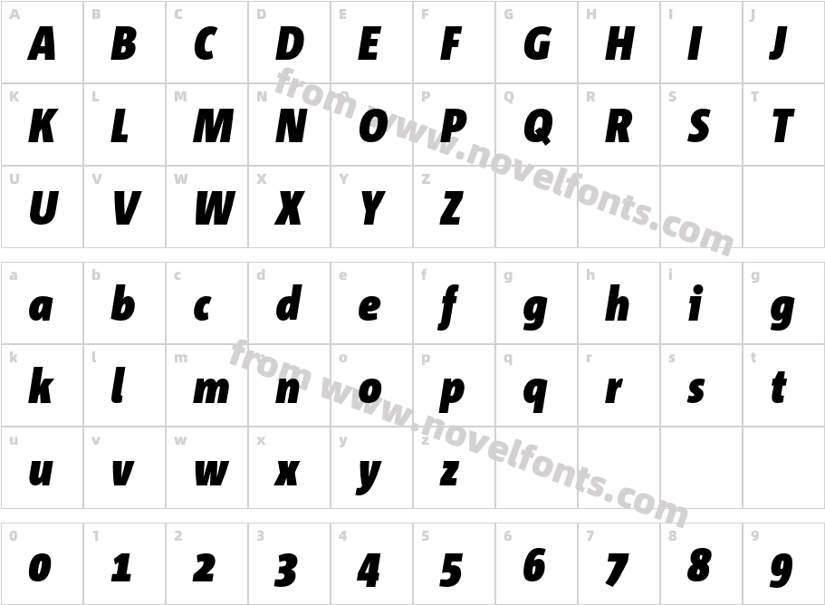 CorpidCd-BlackItalicCharacter Map