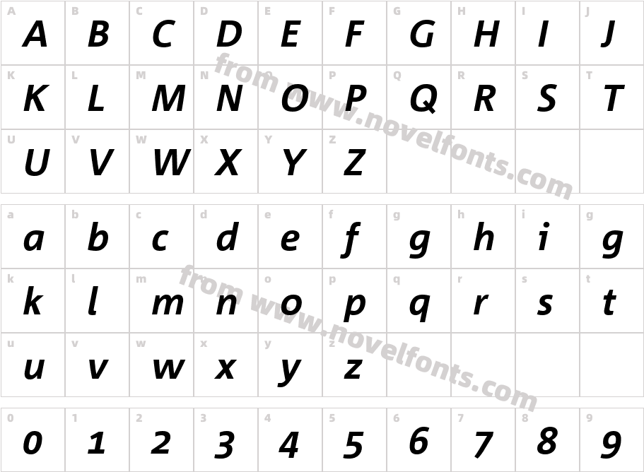 CorpidOffice Bold ItalicCharacter Map