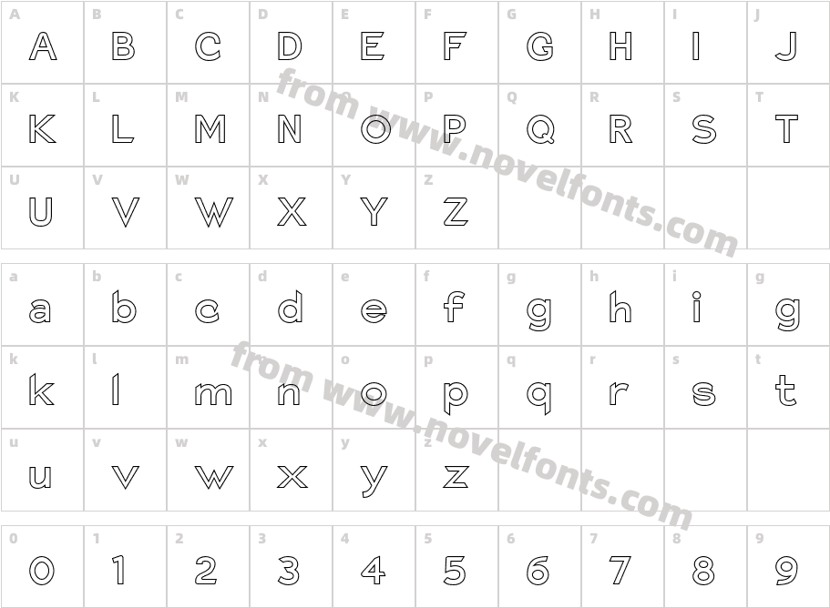 Charger Pro OutlineCharacter Map