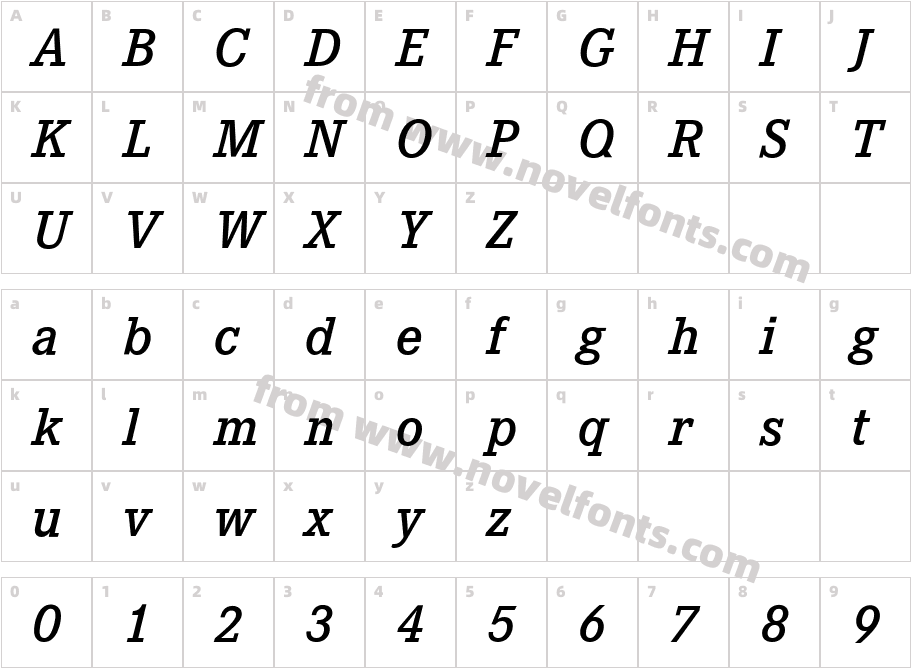 Corporate E kursiv halbfettCharacter Map