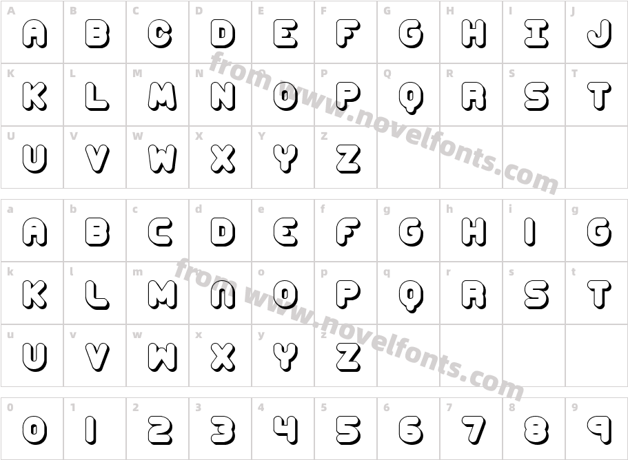 Corpulent Caps Shadow -BRK-Character Map