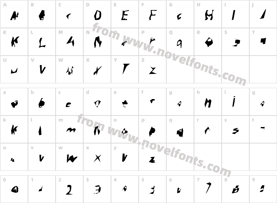 Corrode ItalicCharacter Map