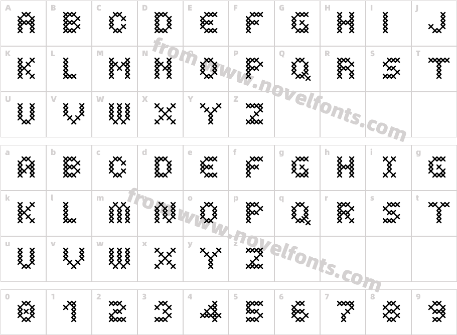 Costura-DemiBoldCharacter Map