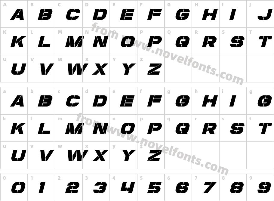 Coulson ItalicCharacter Map